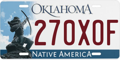 OK license plate 270XOF