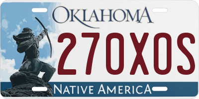 OK license plate 270XOS