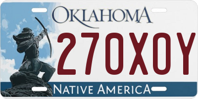 OK license plate 270XOY