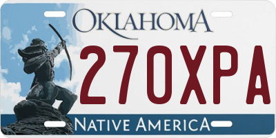 OK license plate 270XPA