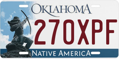 OK license plate 270XPF