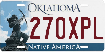 OK license plate 270XPL