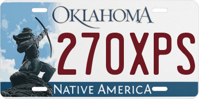 OK license plate 270XPS