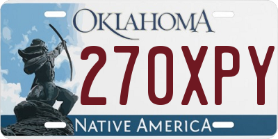 OK license plate 270XPY