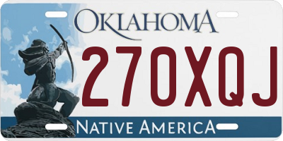 OK license plate 270XQJ