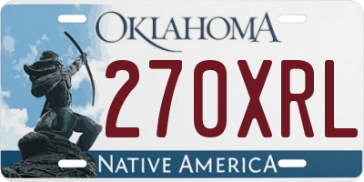OK license plate 270XRL