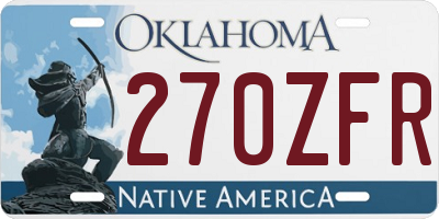 OK license plate 270ZFR