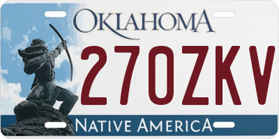 OK license plate 270ZKV