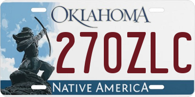 OK license plate 270ZLC