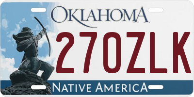 OK license plate 270ZLK