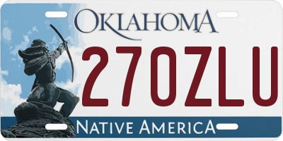OK license plate 270ZLU