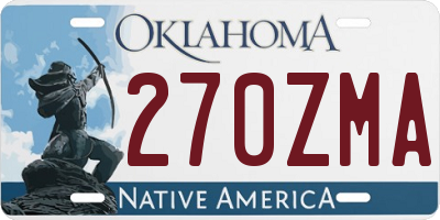 OK license plate 270ZMA