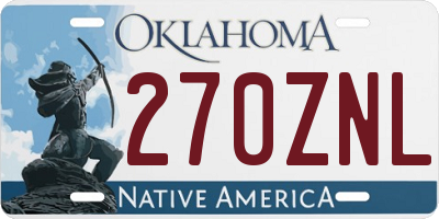 OK license plate 270ZNL