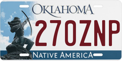OK license plate 270ZNP