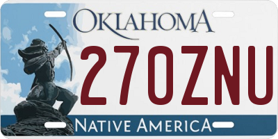 OK license plate 270ZNU