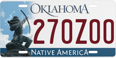 OK license plate 270ZOO