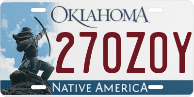 OK license plate 270ZOY