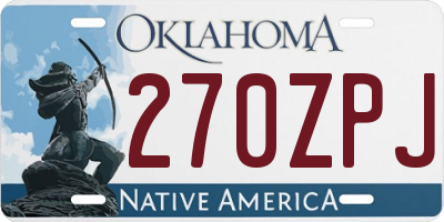 OK license plate 270ZPJ