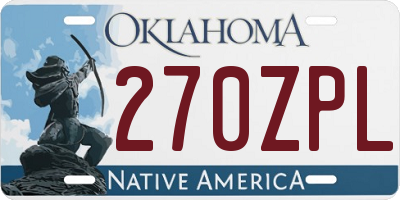 OK license plate 270ZPL