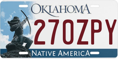 OK license plate 270ZPY