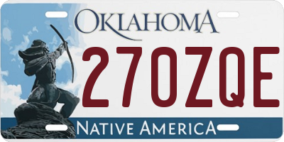 OK license plate 270ZQE