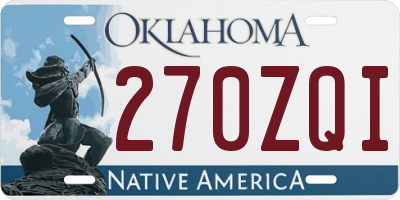 OK license plate 270ZQI