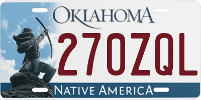 OK license plate 270ZQL