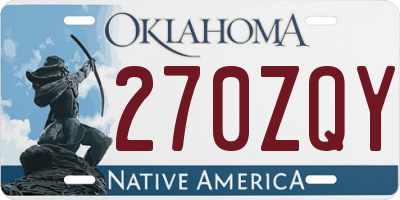 OK license plate 270ZQY