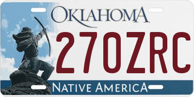 OK license plate 270ZRC