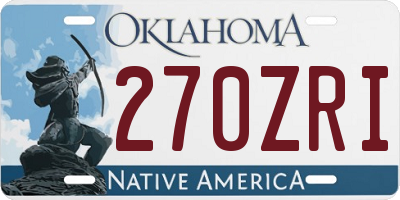 OK license plate 270ZRI