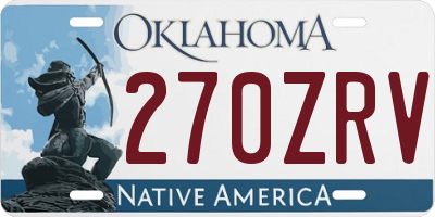 OK license plate 270ZRV