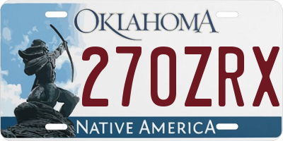 OK license plate 270ZRX