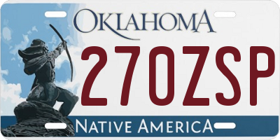 OK license plate 270ZSP
