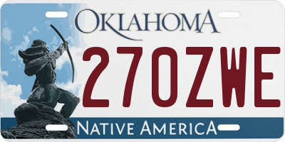 OK license plate 270ZWE