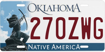 OK license plate 270ZWG