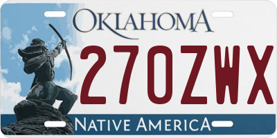 OK license plate 270ZWX