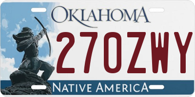 OK license plate 270ZWY