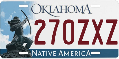 OK license plate 270ZXZ