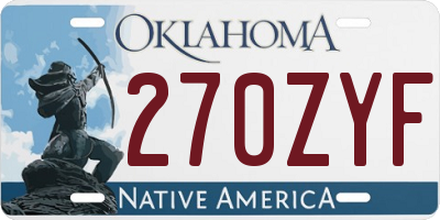 OK license plate 270ZYF