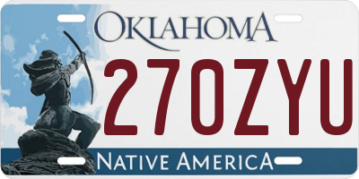 OK license plate 270ZYU