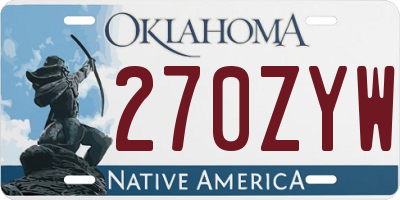 OK license plate 270ZYW