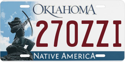 OK license plate 270ZZI