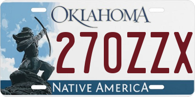 OK license plate 270ZZX