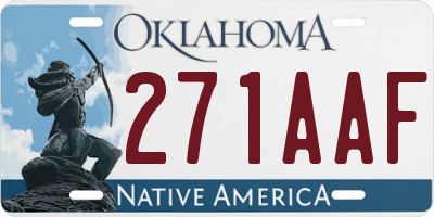 OK license plate 271AAF