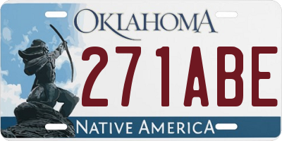 OK license plate 271ABE