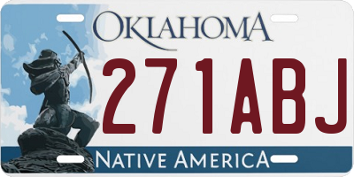 OK license plate 271ABJ