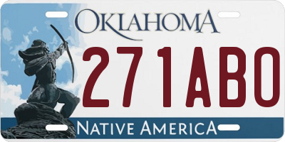OK license plate 271ABO
