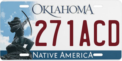 OK license plate 271ACD