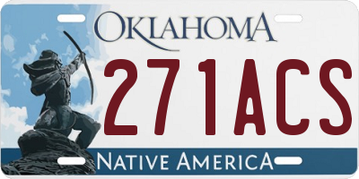 OK license plate 271ACS