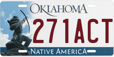 OK license plate 271ACT
